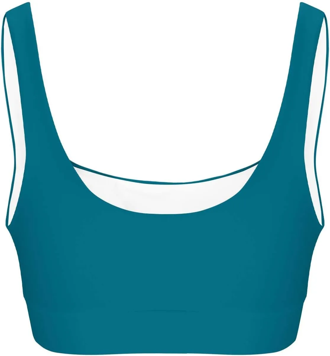 Womens Sports Bra Bikini Tops Scoop Neck Full Coverage Bathing Suits Top Padded Wireless Sporty Crop Swim Tops 2025