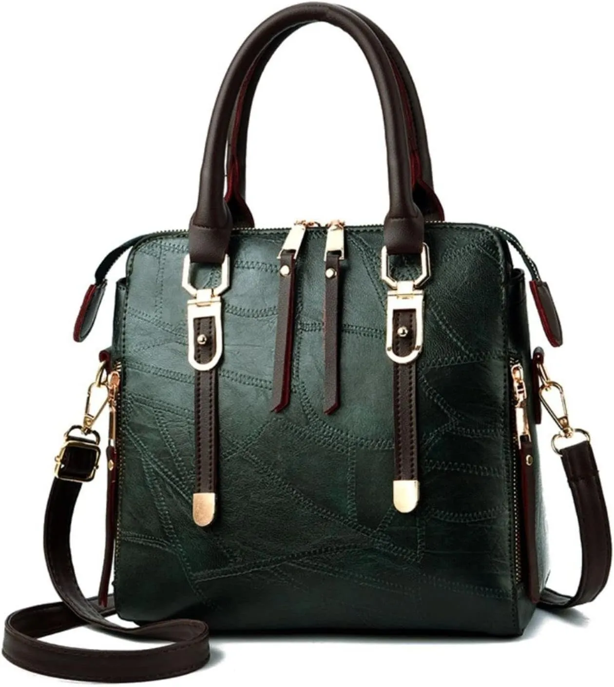 Women's Tote Shoulder Bag Handbag Purses Satchel Shoulder Bags Handle Bag Leather Tassel Green Brown