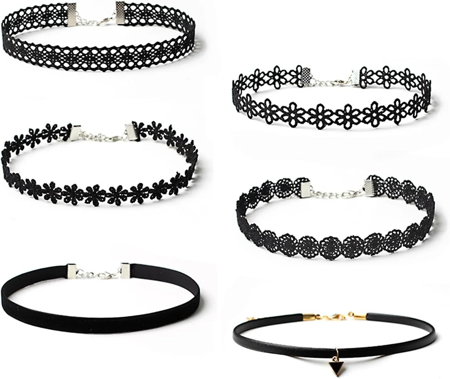 YEEQIN Black Choker Necklaces for Women Chokers Black Velvet Choker Necklaces Set Classic Gothic Tattoo Lace Choker