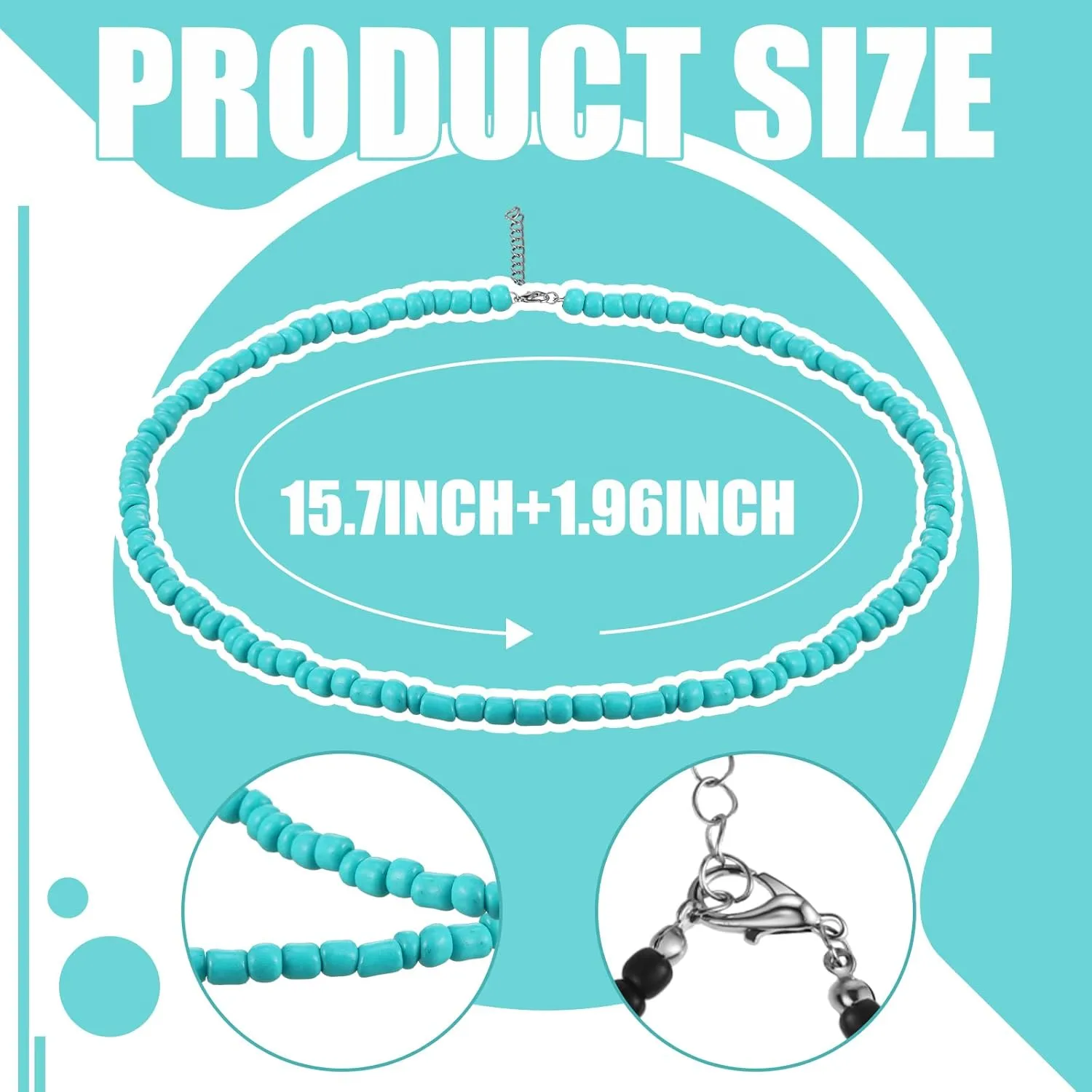Yinkin 12 Pcs Puka Shell Necklace Beach Surfer Beaded Necklace Summer Surfer Chokers for Men Women Jewelry