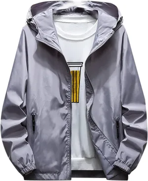 Ymosrh Men's Work Jackets Water Resistant Running Hiking Fishing Rain Coats Jacket Windbreaker Coats Outwear